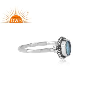 Bijoux indiens en pierre précieuse pour femmes, bague ovale en argent sterling 925, Design Antique, vente en gros, topaze, gemmes, offre spéciale - Product Image 2
