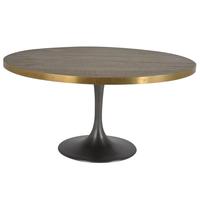 Table basse ronde de style loft industriel, plateau en bois massif avec base en fer, pliable, art moderne, antique