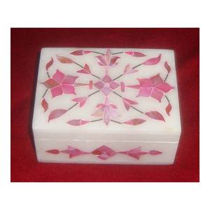 Pink <b>Mother</b> <b>Of</b> <b>Pearl</b> White Marble <b>Jewelry</b> Box For Home Decoration - Product Image 1