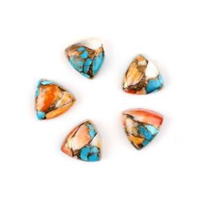 ต่างหูห้อยทรงไตรลอนขนาด 12 มม. ทำจากหอยมุกธรรมชาติหลากสี ตัดเรียบ รูปทรงโค้งมน - Product Image 1