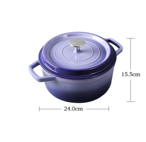 Casserole en fonte <span class=keywords><strong>émaillé</strong></span>e antiadhésive, résistante au <span class=keywords><strong>four</strong></span>, ronde, avec couvercle, double poignée, pour pain - Product Image 1
