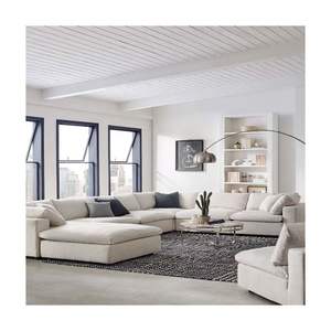 Sofá de esquina Seccional de tela, cama de combinación, Diván, sofá de sala de estar, moderno y nórdico, envío gratis - Product Image 3