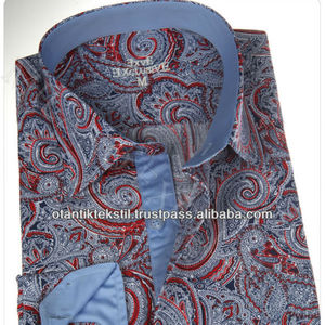 เสื้อลายขนนกสีแดงน้ำเงินผู้ชาย - Product Image 1