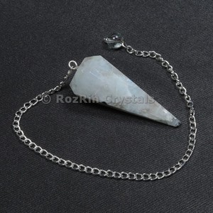New design Rainbow moonstone 6 Faceted Pendulums - Product Image 1