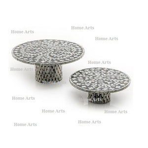 Set Of 2 Wood And MOP Dessert Serving <b>Stand</b> With Greatest Quality Round Shape Chocolates <b>Stand</b> At <b>Cheap</b> Price - Product Image 5