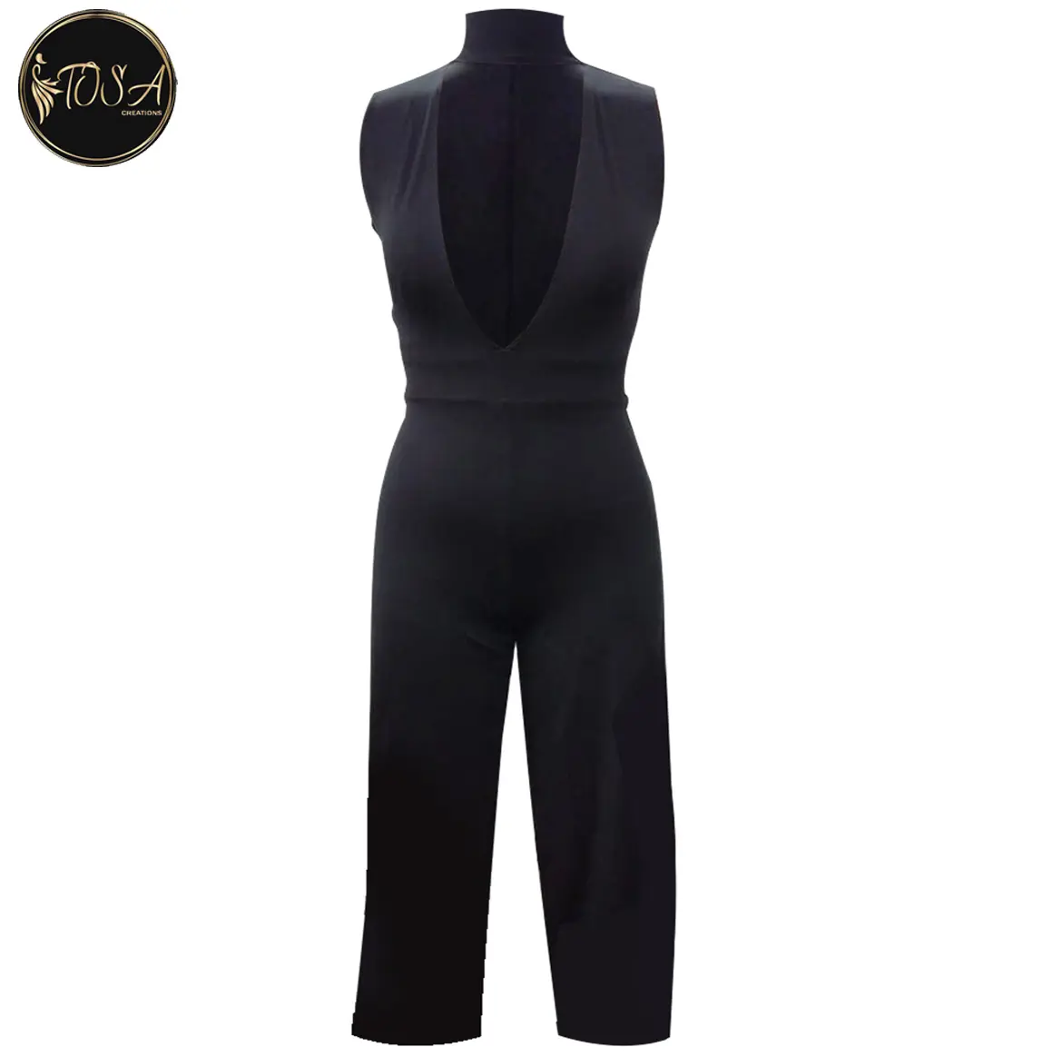 Jumpsuit Trendi Wanita Leher Tinggi Kualitas Terbaik Bodycon Jumpsuit Bodysuit 2020 Laris Gaun Wanita Seksi Hitam Carla