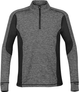 <b>Men's</b> Quick-Drying Quarter Zip <b>Long</b>-<b>Sleeved</b> Sports <b>Top</b> for Running Yoga & <b>Gym</b>-Solid Color With Heat Logo Design Blank Design - Product Image 4