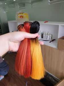 Gran Descuento en Extensiones de Cabello Remy Ombre Naranja y Verde, Precio al por Mayor desde Nigeria para Clientes de Vietnam - Product Image 4