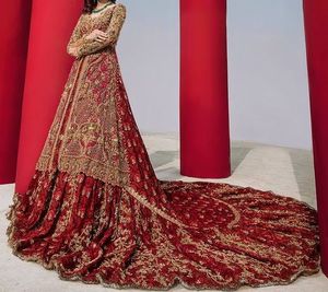 -New-Stunning--<b>Bridal</b>-<b>Jacket</b>--Lehenga with Trail--Dress with --Embellished in crystal glass beads stone work for Wedding=2021 - Product Image 1