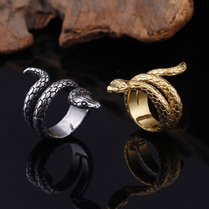 KALEN <span class=keywords><strong>Anello</strong></span> a Forma di Serpente, Anillos Hombre, Placcato in Oro 18K, <span class=keywords><strong>Anello</strong></span> in Acciaio Inossidabile per <span class=keywords><strong>Uomo</strong></span> - Product Image 4