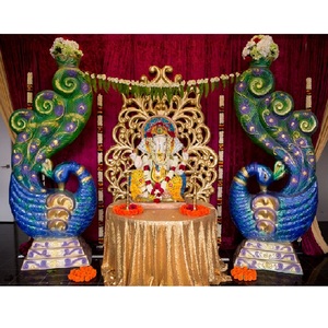Vestíbulo DE BODA Ganesha y pavos reales decoraciones Gujarati boda ceremonia entrada decoración Ganesha Mesa Decoración Para Boda entrada EE. UU. - Product Image 1