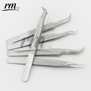 Diamond Grip Tweezers Professional <b>Eyelash</b> Extensions High Quality Stainless Steel Coated Glitter Color Volume <b>Applicator</b> Model - Product Image 5