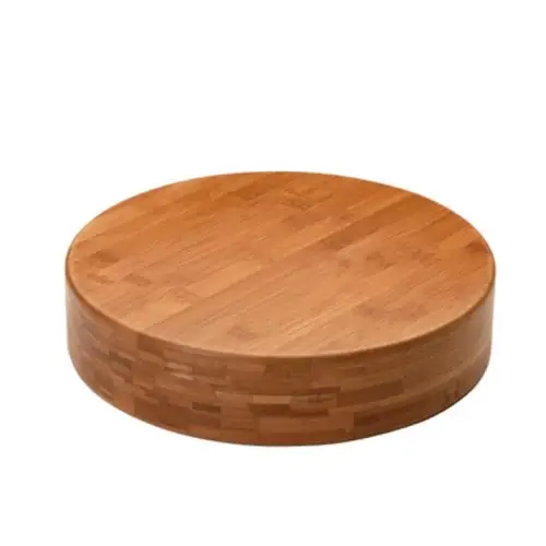 EW-Herramienta de cocina duradera, tabla de cortar de bambú de forma redonda, decoración del hogar