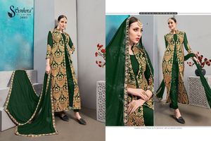 Seductor diseñador étnico trabajo fiesta desgaste pesado Georgette bordado doble vestido seda Dupatta adultos Koti concepto Salwar Kameez - Product Image 5