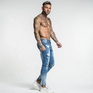 GINGTTO <span class=keywords><strong>Jeans</strong></span> <span class=keywords><strong>Skinny</strong></span> da <span class=keywords><strong>Uomo</strong></span> Effetto Usurato a <span class=keywords><strong>Vita</strong></span> <span class=keywords><strong>Alta</strong></span> con Cerniera e Vestibilità alla Caviglia, in Denim Lavato - Ideali per Dropshipping - Product Image 3