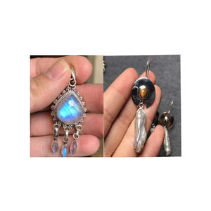 Brazalete en forma de Estrella de Plata de Ley 925 de alta calidad, estilo Vintage dorado con perla para regalo, compromiso, aniversario - Product Image 1