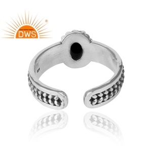 Popular anillo de ónix negro joyería India antigua 925 anillo de plata esterlina anillos de piedras preciosas fabricante colección Vintage - Product Image 4
