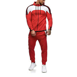 Conjunto de Jogger ajustado para hombre de etiqueta privada, chándal de dos piezas con logotipo personalizado y cremallera, talla grande ecológica para invierno - Product Image 1