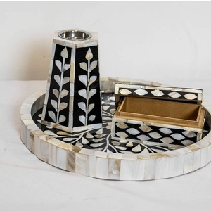 Brûleur Bakhoor élégant avec incrustation de nacre Mabkhara décoratif fait à la main pour le travail d'incrustation de résine et d'os de parfum de maison - Product Image 3