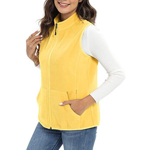 Sweat à capuche court pour femme avec ourlet à bord brut Sweat à capuche sans manches pour femme avec fermeture à glissière avant et poches latérales - Product Image 1
