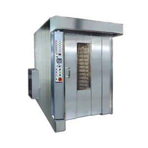 Stainless Steel 20 / 32 / 36 Pans Baking Oven Electric Rotary Rack Oven Pizza Pita Bread Making Machines