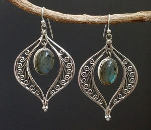 Trendy Wholesale Natural <b>Labradorite</b> 925 Sterling Silver Dangle Drop Fashion Earrings Handmade Customized <b>Jewelry</b> Women - Product Image 2