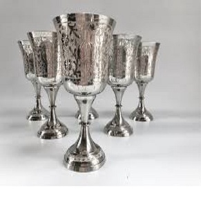 Traditional Brass <b>Wine</b> <b>Goblet</b> Handmade Engraved Sustainable Classic Style Customizable Colors Logo Drinking Glass Barware - Product Image 2