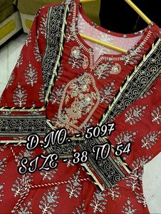 Vestido largo de rayón con estampado para mujer, traje largo de algodón Anarkali con bordado pesado, elegante, sin trabajo, de Royal Export - Product Image 5