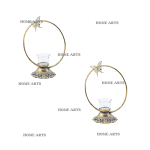 Bougeoir en fer de conception tendance Bougeoir de vaisselle de qualité supérieure avec cheminée en verre à un prix attractif - Product Image 2