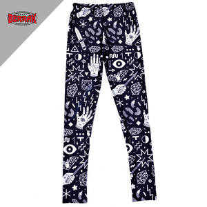 Leggings de cintura alta punk rock Harajuku para mujer, pantalones de entrenamiento de realce, fitness, sexy, estampado 3d, Witchy, talla grande - Product Image 3