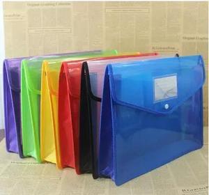 ברור מסמך תיקיית עם מצליפה כפתורי פלסטיק PP תיק או PVC רוכסן קובץ תיק מעטפת קובץ תיקייה - Product Image 2