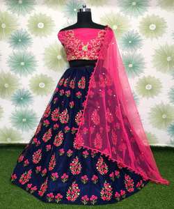 Tendencia rayón seda impresa piedra trabajo lehenga choli con dupatta ropa de boda precio al por mayor Ropa Étnica Surat - Product Image 2