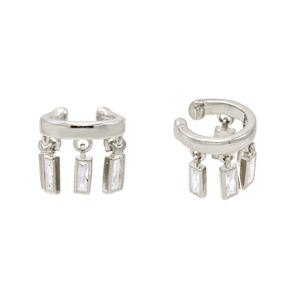 Solid 14K Yellow Gold Natural SI Clarity G-H Color Round Brilliant Cut <b>Diamond</b> <b>Dangle</b> Ear Cuff Trendy Party Gift Jewelry - Product Image 3