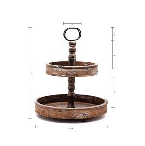 Écologique Ronde Bois Serveur Gâteau Stand 3 essayé En Bois Désherbage Gâteau Dessert Plateau de service Stands pour Offre Spéciale - Product Image 5
