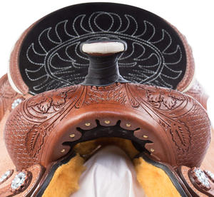 Ensemble de clous de selle de cheval de course Western Barrel A-0067 durable tailles 14-18 \ "avec rênes de collier de poitrine en cuir Durable - Product Image 4