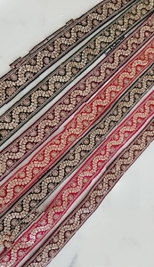 Custom Zari Embroidered Floral and Ethnic Indian Them <b>Ribbons</b> and Laces in Assorted Sizes and Colors <b>for</b> Wedding Dress Desi - Product Image 4