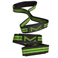 Figure 8 Weight Lifting Straps Best Powerlifting Bodybuilding Accessories for Heavy Workout Wrist Support Green