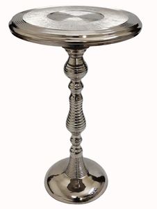 Aluminum Palm Lining Texture <b>Side</b> <b>Table</b> With Marble Oval Base <b>Table</b> Usage Office Home Room Restaurant Round Made in India Square - Product Image 6
