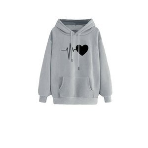 เสื้อฮู้ดผู้หญิง OEM ลายหัวใจ สำหรับฤดูหนาว แขนยาว สไตล์ลำลอง มีกระเป๋า สายรูด ผ้าซับใน 100% ผ้าฝ้าย - Product Image 3
