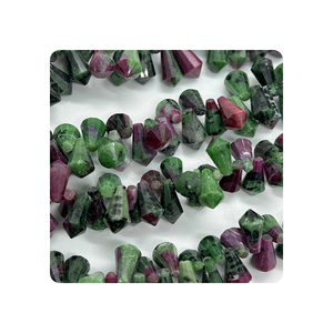 Ruby-Zoisite Faceted Lady-Finger Shape Beads 7x14mm <b>Natural</b> <b>Crystal</b> Stone 8 Inches Long for Jewelry Making Loose Nature <b>Crystal</b> - Product Image 3