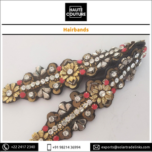 Bandeaux pour femmes et filles, tenue en métal doré, artisanal à la main, avec fleurs en or,, prix en vrac - Product Image 6