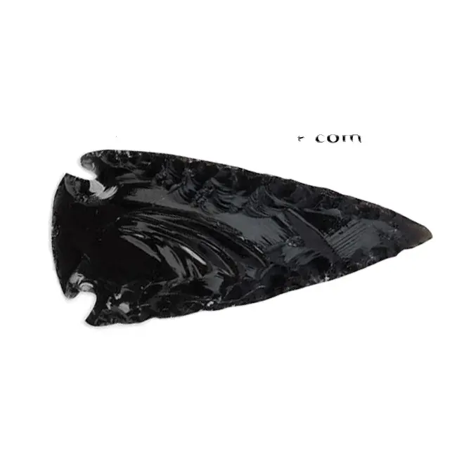 หัวลูกศรอัญมณีสีดำ Obsidian ขนาด7นิ้ว