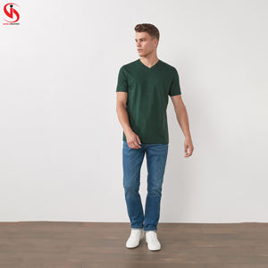 T-shirts décontractés pour hommes de haute qualité Impression de logo personnalisé Jersey solide manches courtes col rond avec motif solide pour hommes - Product Image 3