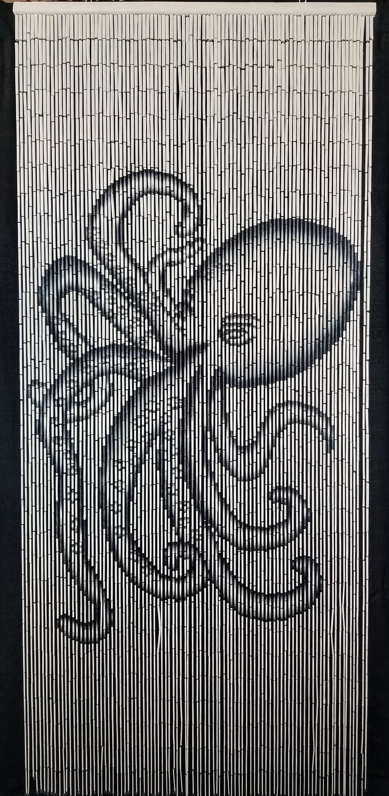 Black Kitchen Curtains | Linen Cafe Curtains | Striped Curtain 30” x 36”, image size:794x1623