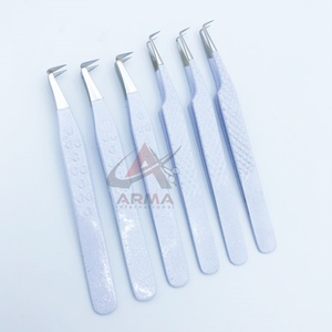 Poignée en forme de cœur noir brillant Pince à épiler d'extension de cils durable Marque privée Volume de botte à 90 degrés Acier inoxydable - Product Image 6