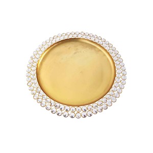 Vaisselle ronde simple plaquée or Assiette de présentation en fer sans danger pour un usage quotidien et des assiettes et plats décoratifs de mariage - Product Image 5