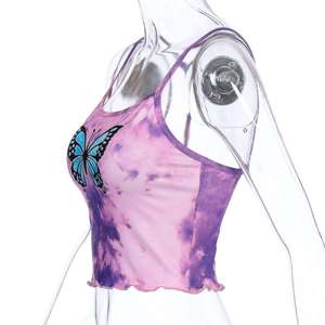 Haut de maillot à impression papillon pour femmes, offre spéciale, Service OEM sur mesure, nouveau Design, bon marché, cravate de teinture - Product Image 5