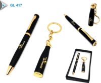 Ensemble cadeau stylo et porte-clés en métal de qualité supérieure avec boîte en cuir, logo personnalisé, cadeau d'affaires unisexe pour les employés de bureau