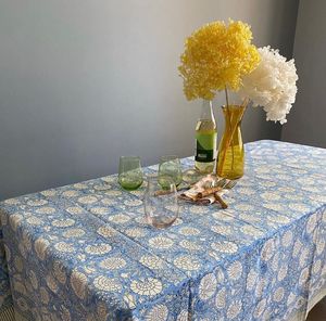 Mantel de tela con estampado Floral para mesa, tela de lona de algodón indio, 6 asientos y 8 asientos - Product Image 2