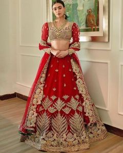 --ELEGANT & BEAUTIFUL-BRIDAL--<b>TOP</b> WITH LEHENGA-Dress with---Embellished in <b>crystal</b> glass beads stone work for Wedding=2021 - Product Image 1